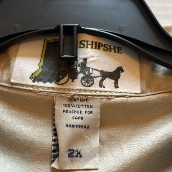 Shipshe-2X-tan-button down, lighter weight, long sleeve, Embroidered fall jacket - Picture 10 of 15